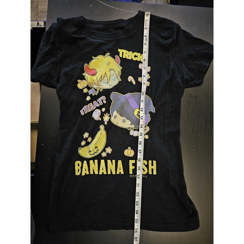 Banana Fish Shirt Womens XL Black Halloween Trick Treat Anime Graphic Tee Shirt - Picture 4 of 5